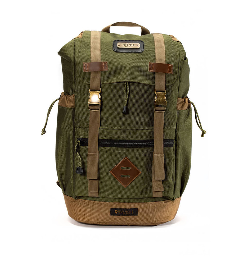 GOBI Getaway Backpack Olive Drab Green with Tan Webbing - GGAWBPODGR-TAN