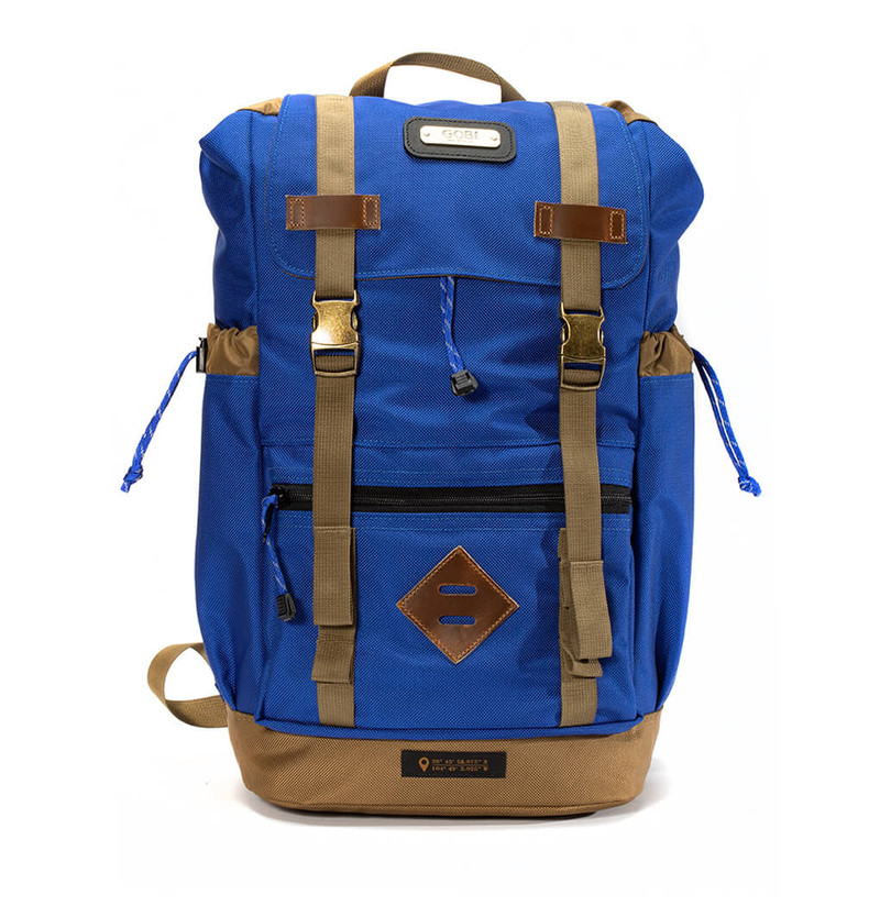 GOBI Getaway Backpack Royal Blue with Tan Webbing - GGAWBPRYBL-TAN