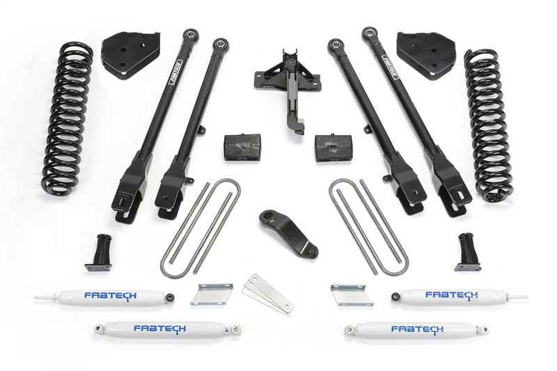 Fabtech 4 Link Lift System, 6 in. Lift w/ Coils and Performance Shocks For 17 Ford F450/F550 4WD Diesel. - K2284