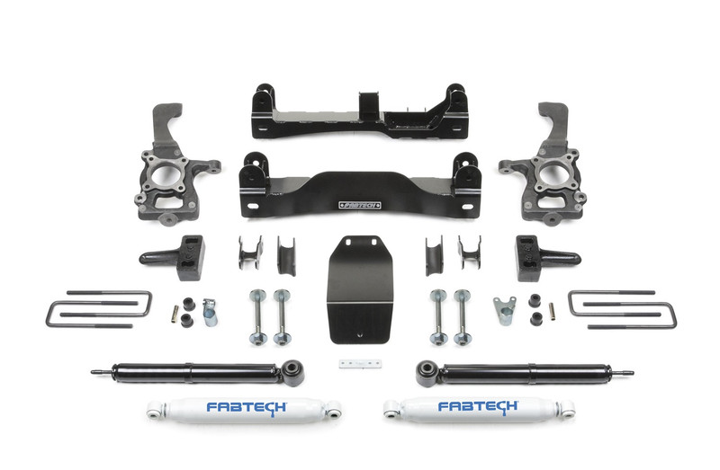 Fabtech Basic Lift System, 4 in. Lift w/ Remote Reservoir Performance Shocks For 14 Ford F150 4WD. - K2209