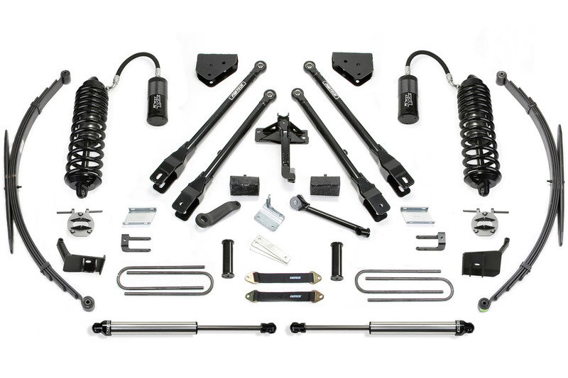 Fabtech 4 Link Lift System, 8 in. Lift w/ 4.0 R/R and 2.25 and Remote Reservoir Lf Sprngs For 11-16 Ford F250/350 4WD. - K2278DL