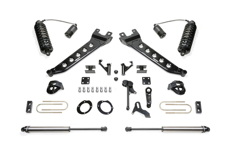 Fabtech Radius Arm Kit, 5 in. Lift w/ 4.0 Coilover Resi Dirt Logic and Remote Reservoir 2.25 Dirt Logic For 13-18 Ram 3500 4WD. - K3077DL