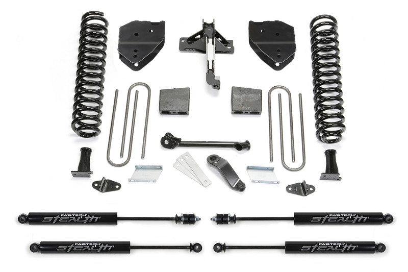 Fabtech Basic Lift System, 4 in. Lift w/ Stealth Shocks For 17-21 Ford F250/F350 4WD Diesel. - K2214M