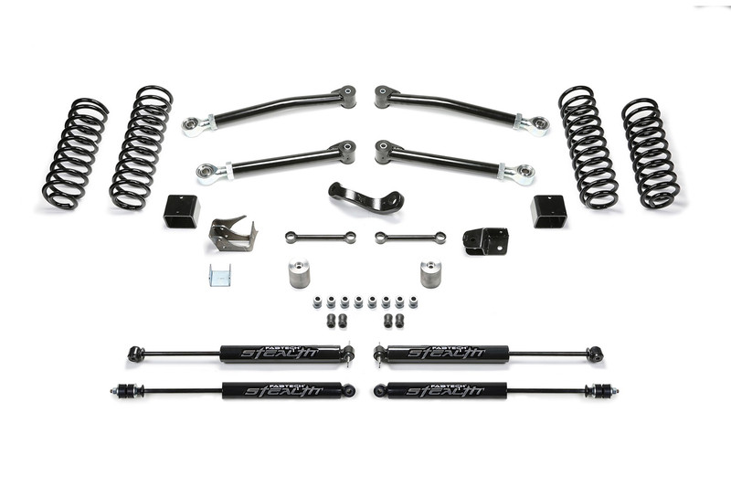 Fabtech Trail, 3 in. Lift w/ Stealth Shocks For 07-18 Jeep JK 4-Door. - K4090M