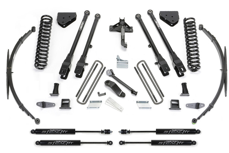 Fabtech 4 Link Lift System, 8 in. Lift w/ Coils and Remote Reservoir Lf Sprngs and Stealth For 08-16 Ford F250/350 4WD. - K2129M