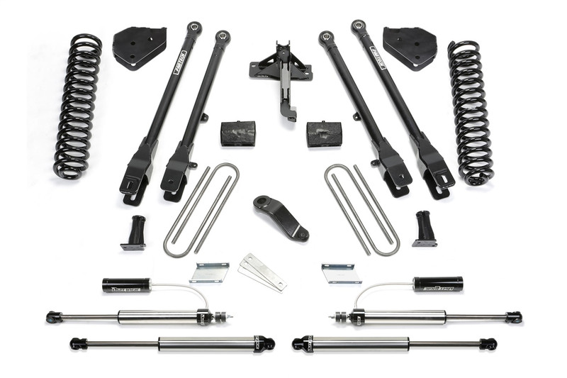 Fabtech 4 Link Lift System, 4 in. Lift w/ Coils and 2.25 Dirt Logic Resi Frt And Dirt Logic Remote Reservoir Shocks For 17-21 Ford F250/350 4WD Gas. - K2292DL