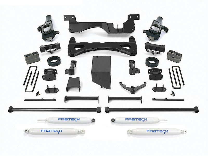 Fabtech Perormance Lift System, 6 in. Lift w/ Performance Shocks For 01-10 GM C/K2500Hd, C/K3500 Non Dually. - K1014