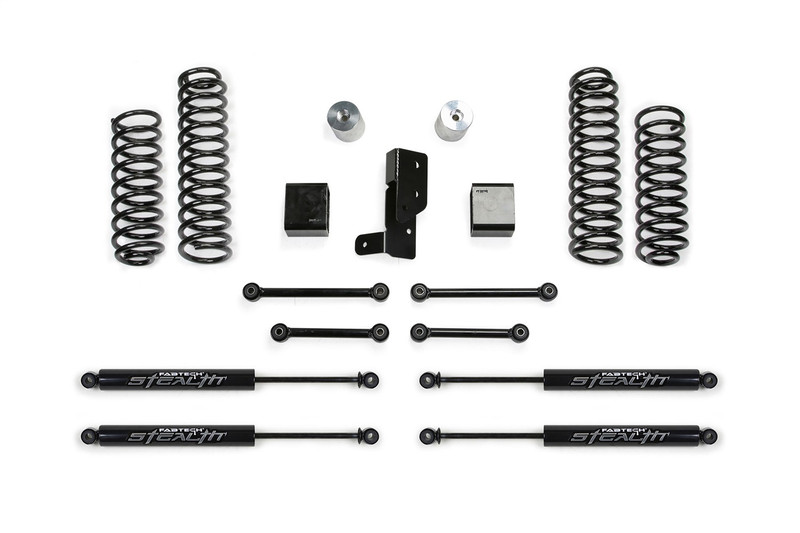 Fabtech Sport System, 3 in. Lift w/ Stealth Shocks For 18-22 Jeep JL 4-Door 4WD. - K4107M