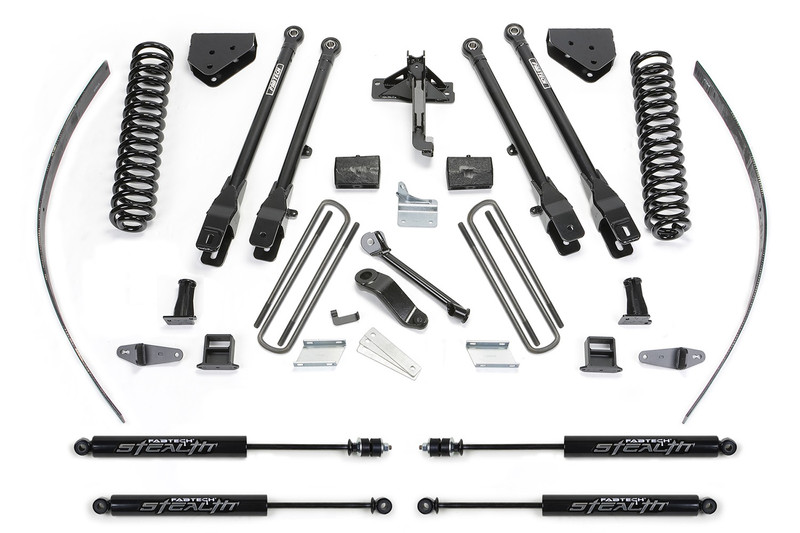 Fabtech 4 Link Lift System, 8 in. Lift w/ Coils and Stealth Shocks For 08-16 Ford F250 4WD w/o Factory Overload. - K2125M