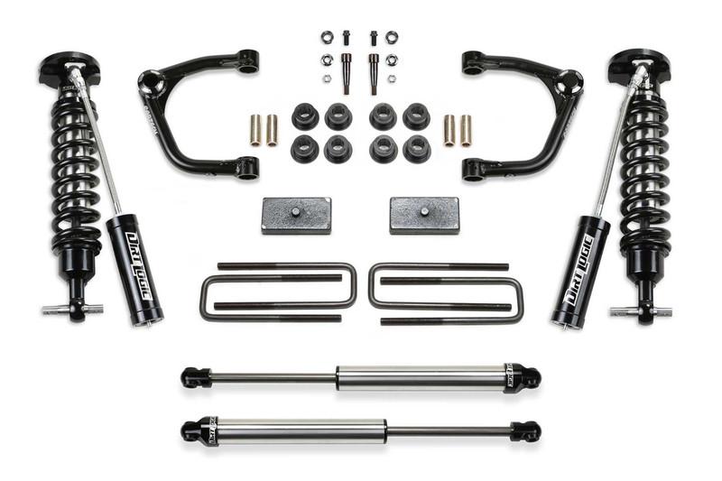 Fabtech Uniball Control Arm Lift System, 3 in. Lift w/ Front Dirt Logic 2.5 Resi Coilover And Rear Dirt Logic 2.25 Shocks - K1168DL