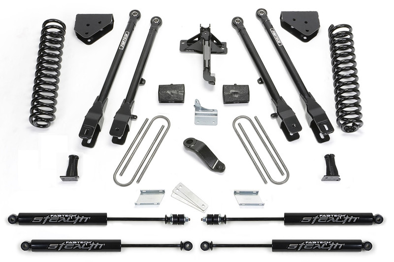 Fabtech 4 Link Lift System, 6 in. Lift w/ Coils and Stealth Shocks For 11-13 Ford F450/550 4WD 10 Lug. - K2157M