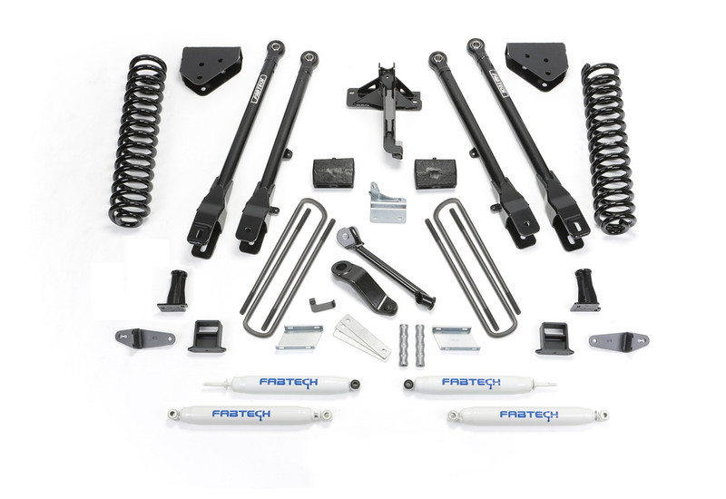 Fabtech 4 Link Lift System, 6 in. Lift w/ Coils and Performance Shocks For 08-10 Ford F450/550 4WD. - K2054