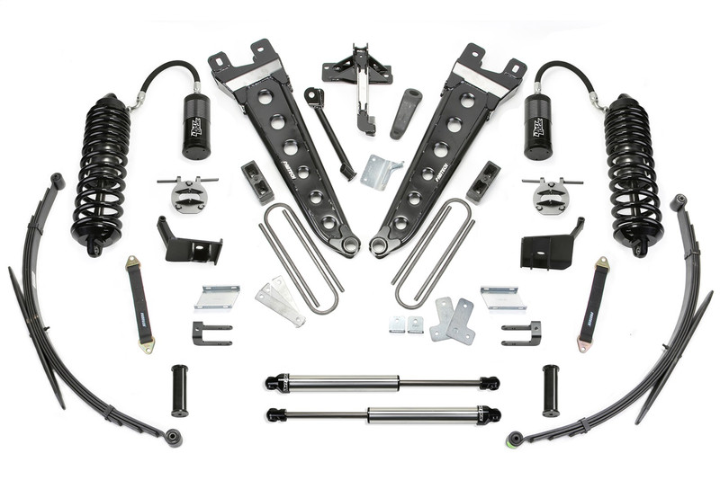 Fabtech Radious Arm System, 8 in. Lift w/ 4.0 R/R and 2.25 and Remote Reservoir Lf Sprngs For 11-16 Ford F250/350 4WD. - K2275DL