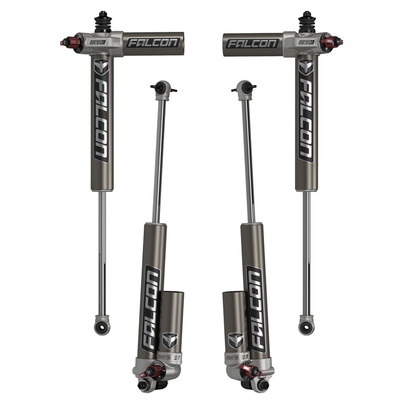 Falcon Shocks Jeep JK 2 Door Falcon Series 3.3 Fast Adjust Piggyback Shock Kit 5-6 inch Lift  - 02-01-33-400-406