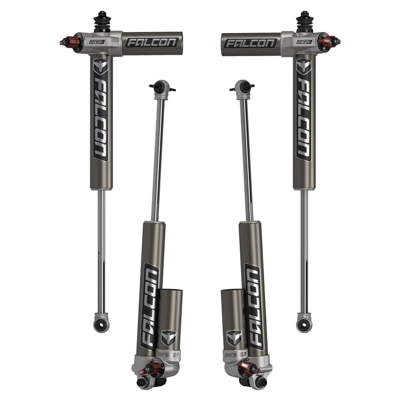 Falcon Shocks Jeep JK 4 Door Falcon Series 3.3 Fast Adjust Piggyback Shock Kit 3-4.5 inch Lift  - 03-01-33-400-253