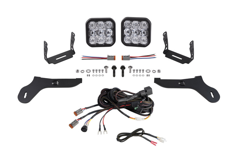 Diode Dynamics SS5 Bumper LED Pod Light Kit for 2017-2020 Ford Raptor Sport White Combo - DD7344