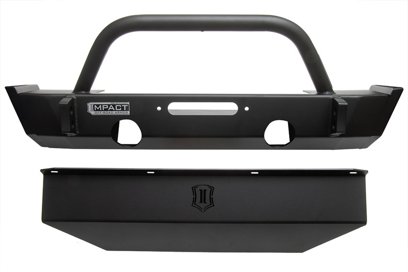 ICON Impact Armor 18+ Jeep JL / 20+ Gladiator JT Front Impact Bumper W/ Skid Plate - 25150