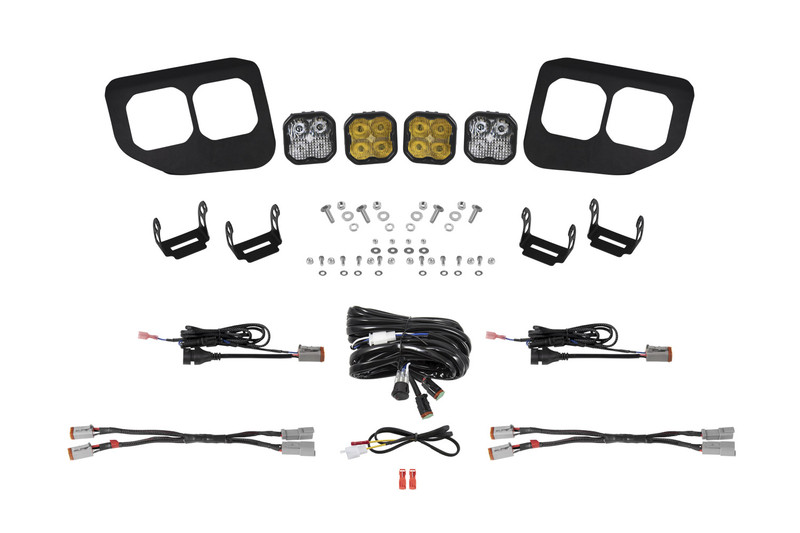 Diode Dynamics SS3 LED Fog Pocket Kit, Sport Yellow for 20-22 Super Duty - DD7577