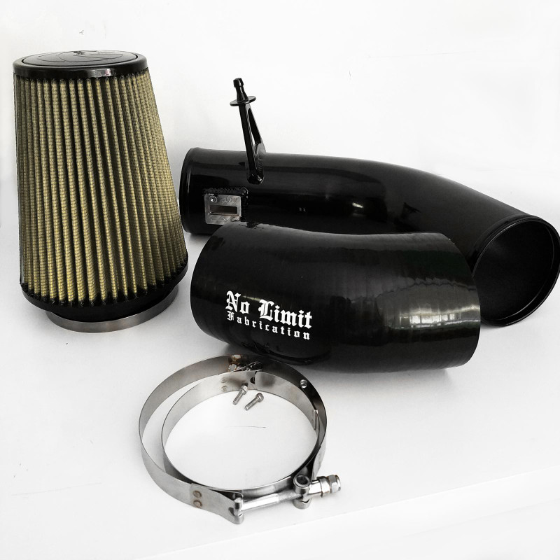 No Limit Fabrication Cold Air Intake Powder Coat Aluminum, Black, Oiled Pro Guard 7 Air Filter for 17-19 Ford Super Duty 6.7L Powerstroke - 67CAIBP17