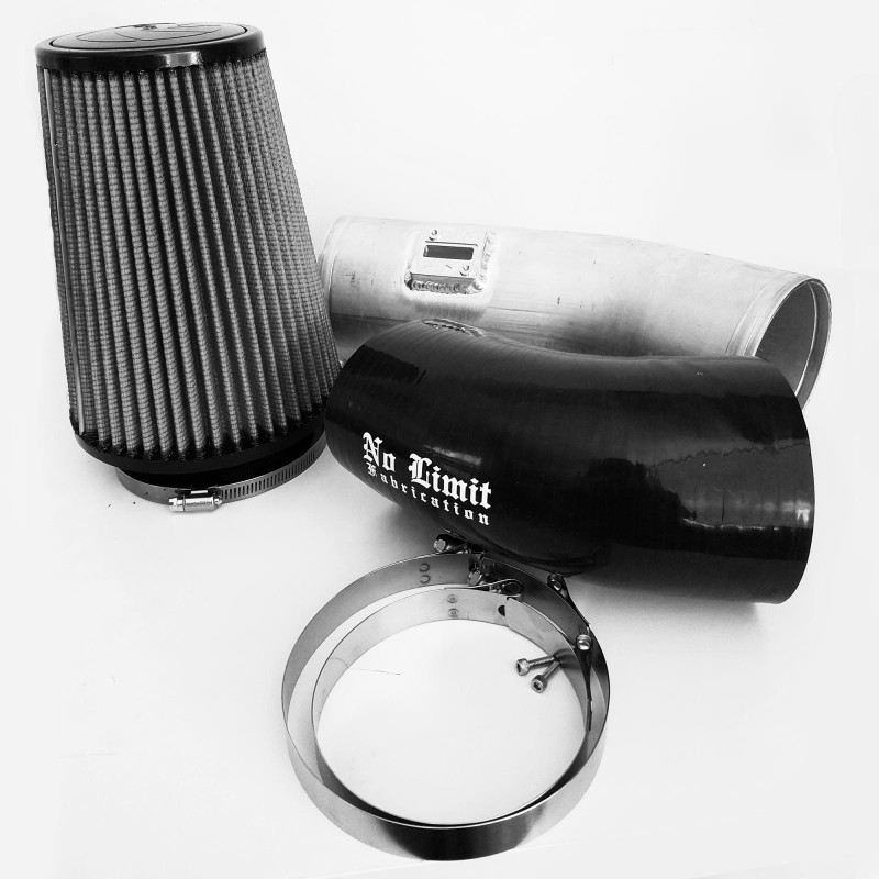 No Limit Fabrication Cold Air Intake Powder Coat Aluminum, Black, Dry ProDryS Air Filter Stage 1 for 11-16 Ford Super Duty 6.7L Powerstroke - 67CAIBD1