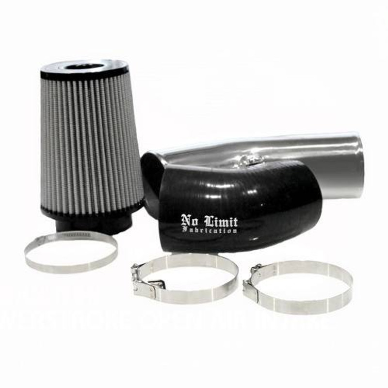 No Limit Fabrication Powerstroke Cold Air Intake Black Dry Filter Aluminum, Black, Dry Air Filter for 6.7L Powerstroke - 67CAIBD20