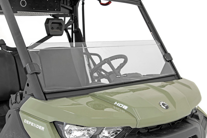 Rough Country Half Windshield, Scratch Resistant for Can-Am Defender DPS HD9/HD9 22-23 - 98162031A