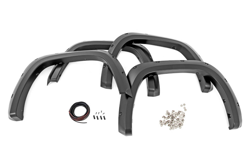 Rough Country Traditional Pocket Fender Flares, Black for Toyota Tundra 2WD/4WD 22-23 - F-T11413-218