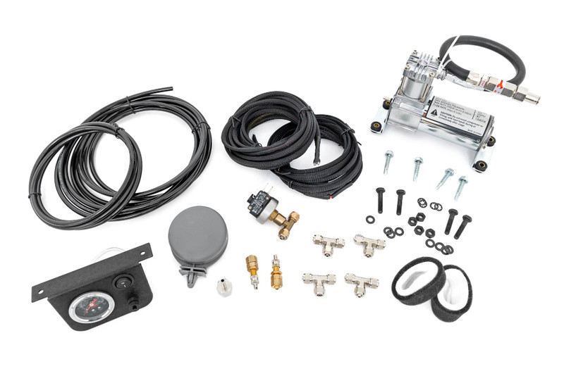 Rough Country Onboard Air Bag Compressor Kit w/Gauge - 10100