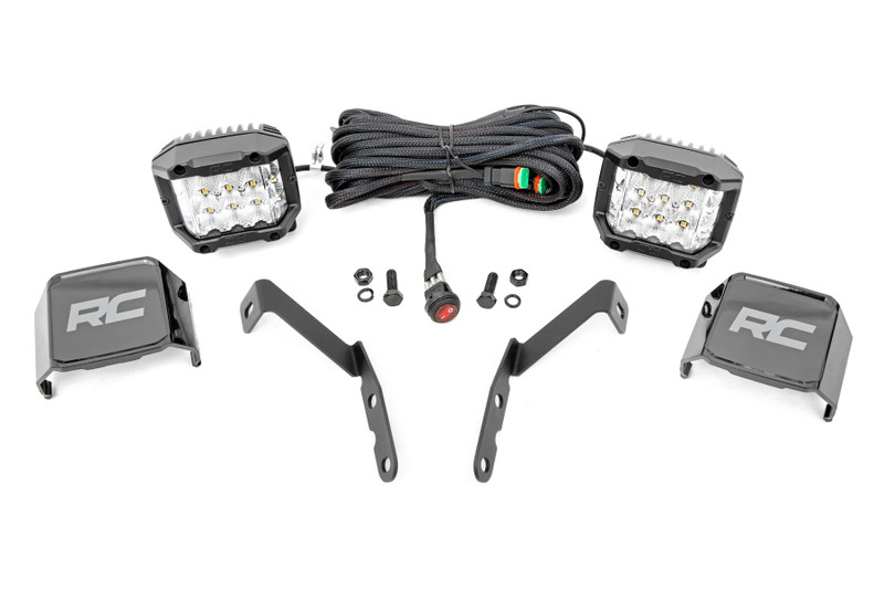 Rough Country LED Light Ditch Mount, 3 in., Wide for Chevy 1500 and Chevy/GMC 2500HD/3500HD 07-14 - 71062