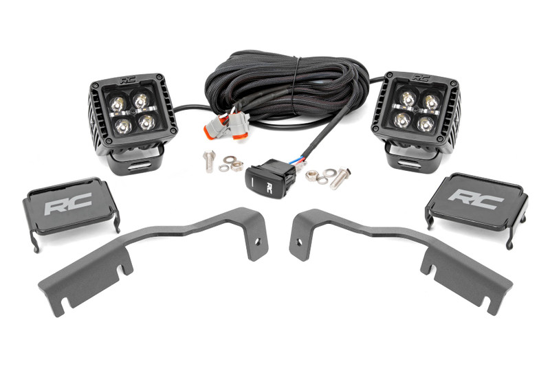 Rough Country LED Light Kit, Ditch Mount, 2 in., Pair, w/ White DRL for Nissan Frontier 14-18 - 71066