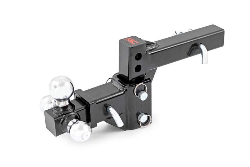 Rough Country Adjustable Trailer Hitch, Multi-Ball Mount, 6 in. Drop, Fits 2 in. Receiver - 99100