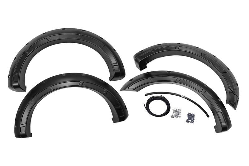 Rough Country Defender Pocket Fender Flares, Gloss Black for Ford F-150 21-23 - A-F20911-RCGB