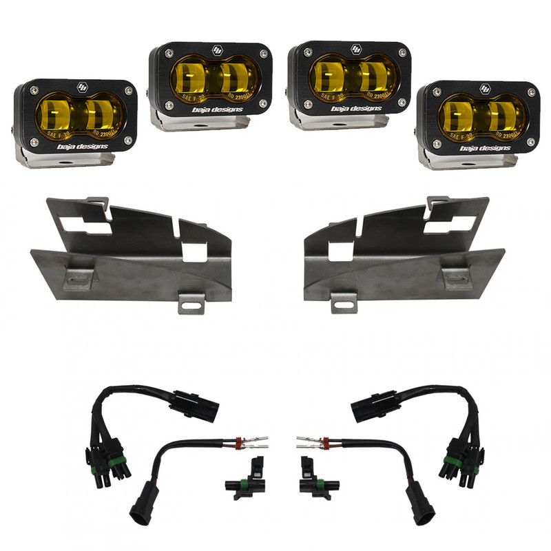 Baja Designs Dual S2 SAE, Amber Fog Pocket Light Kit for 19+ Ram Rebel/TRX - 448169