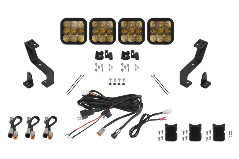 Diode Dynamics SS5 Grille CrossLink Lightbar Kit for 19+ Ram 1500, Sport Yellow Combo - DD7609