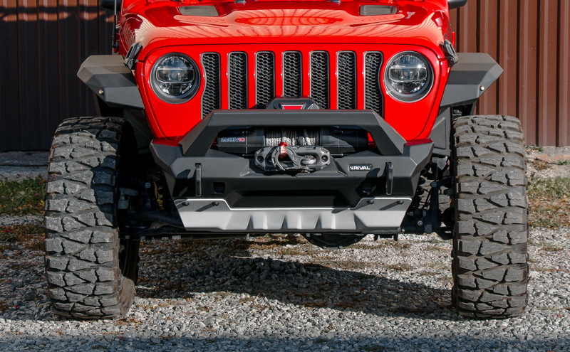 Rival 4x4 Jeep Stubby Front Bumper Aluminum for 18-23 Jeep JL, 20-23 Gladiator, 07-18 Jeep JK - 2D.2702.2-NL