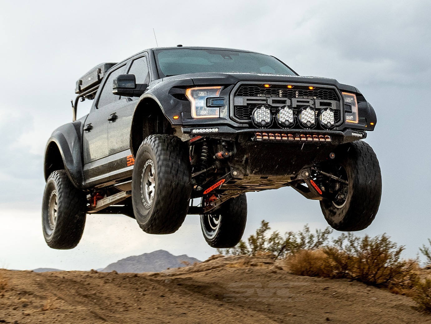Truck with upgraded suspension
