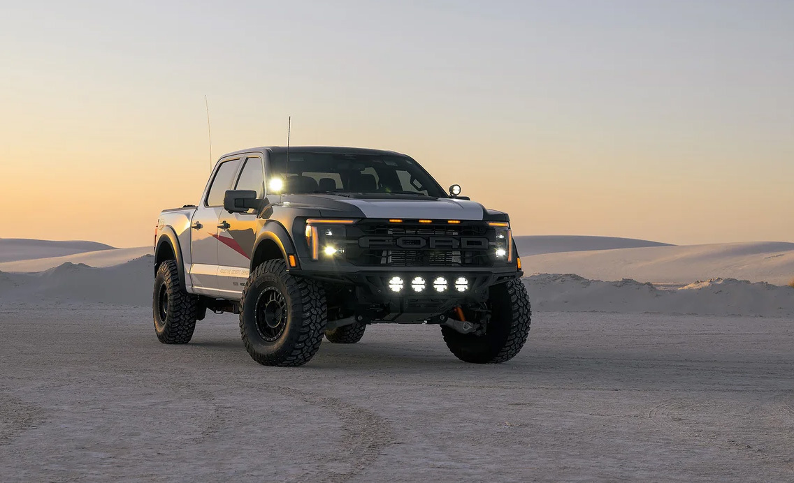 Pickup truck with premium truck cap installed