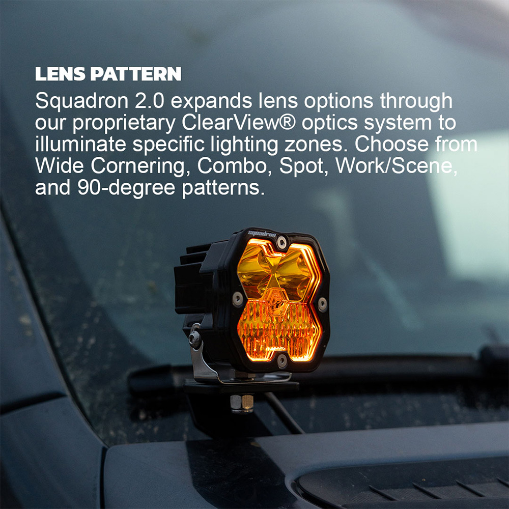 Baja Designs Squadron 2.0 Sport Spot, Baja Amber, Pair - 55-7811-2