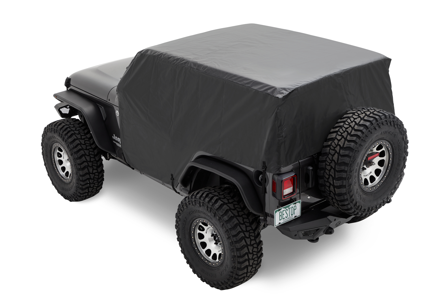 Bestop Jeep Wrangler JK, Wrangler JL, 2-Door, For Hard Top, Soft Top or No  Top Installed Trail Cover - 81044-01