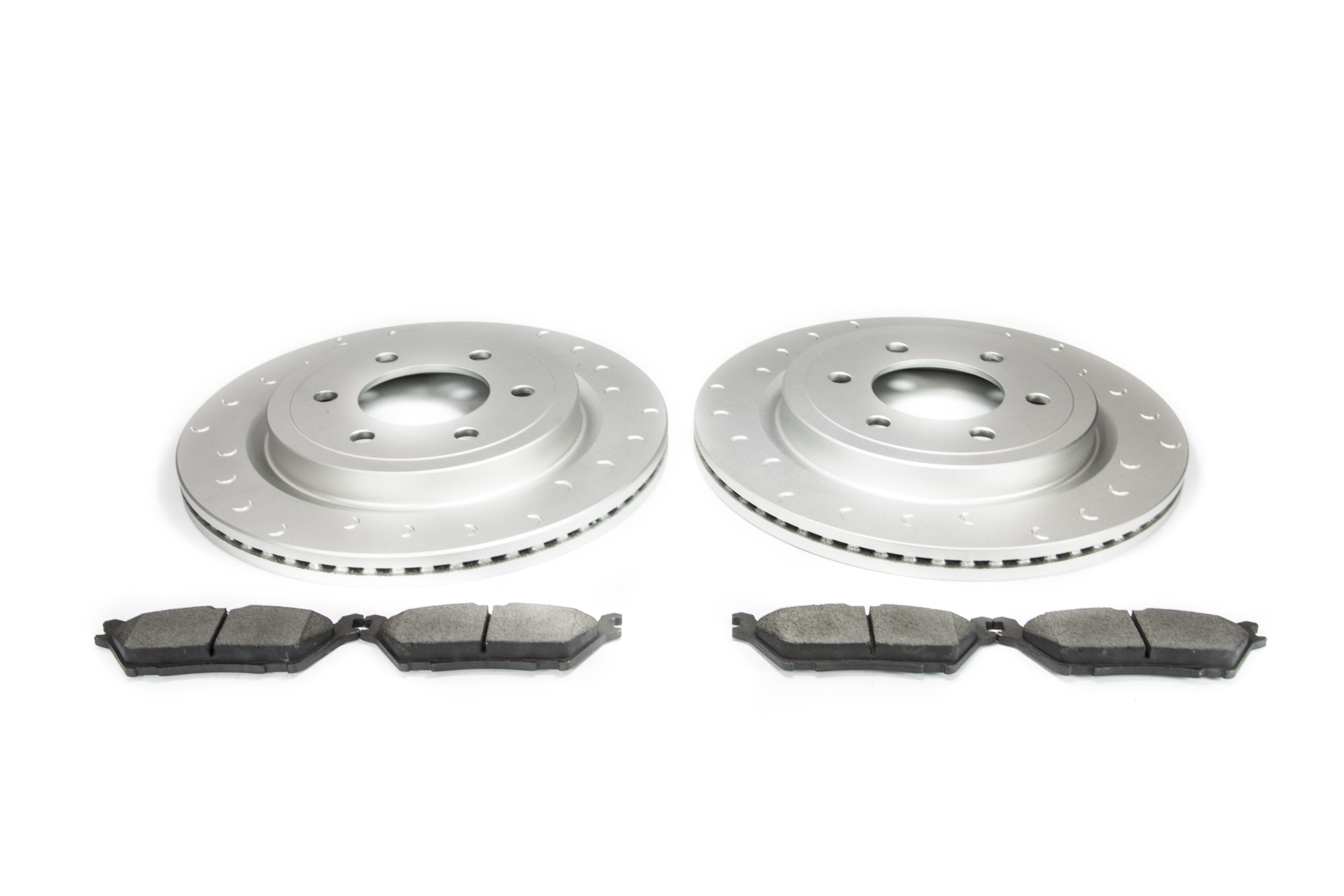 R1 Concepts - Carbon GEOMET® Series - Front Kit - Drilled & Slotted Rotors  w/ Ceramic Pads - 2018-2020 F150/Raptor (Electric Parking Brake)