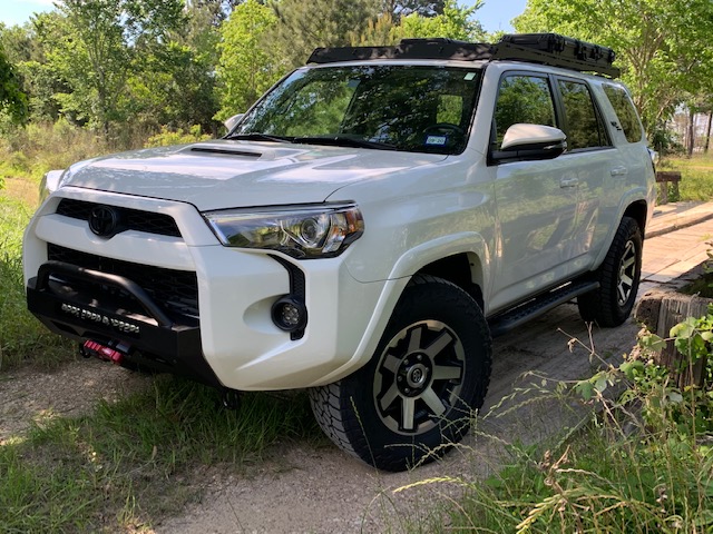 White Toyota 4Runner with Shrockworks Slimline Front Winch Bumper