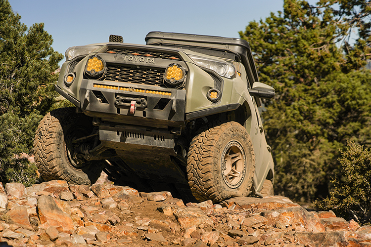 Toyota 4runner with Baja Designs Lighting, Gobi Roof Rack, and Slimline Winch Bumper 