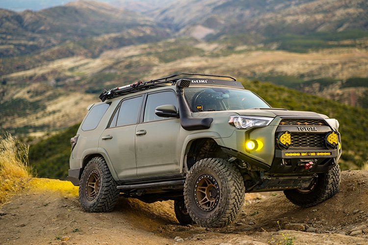Toyota 4runner with Baja Designs Lighting, Gobi Roof Rack, and Slimline Winch Bumper 