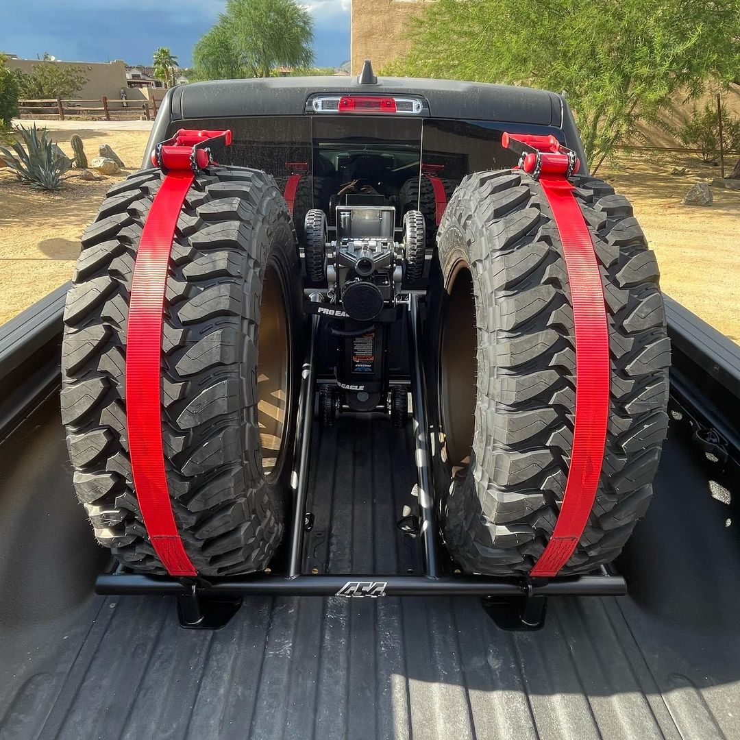 Matte Black Ram TRX with Addictive Desert Designs front and rear bumpers and Baja Designs Lighting 