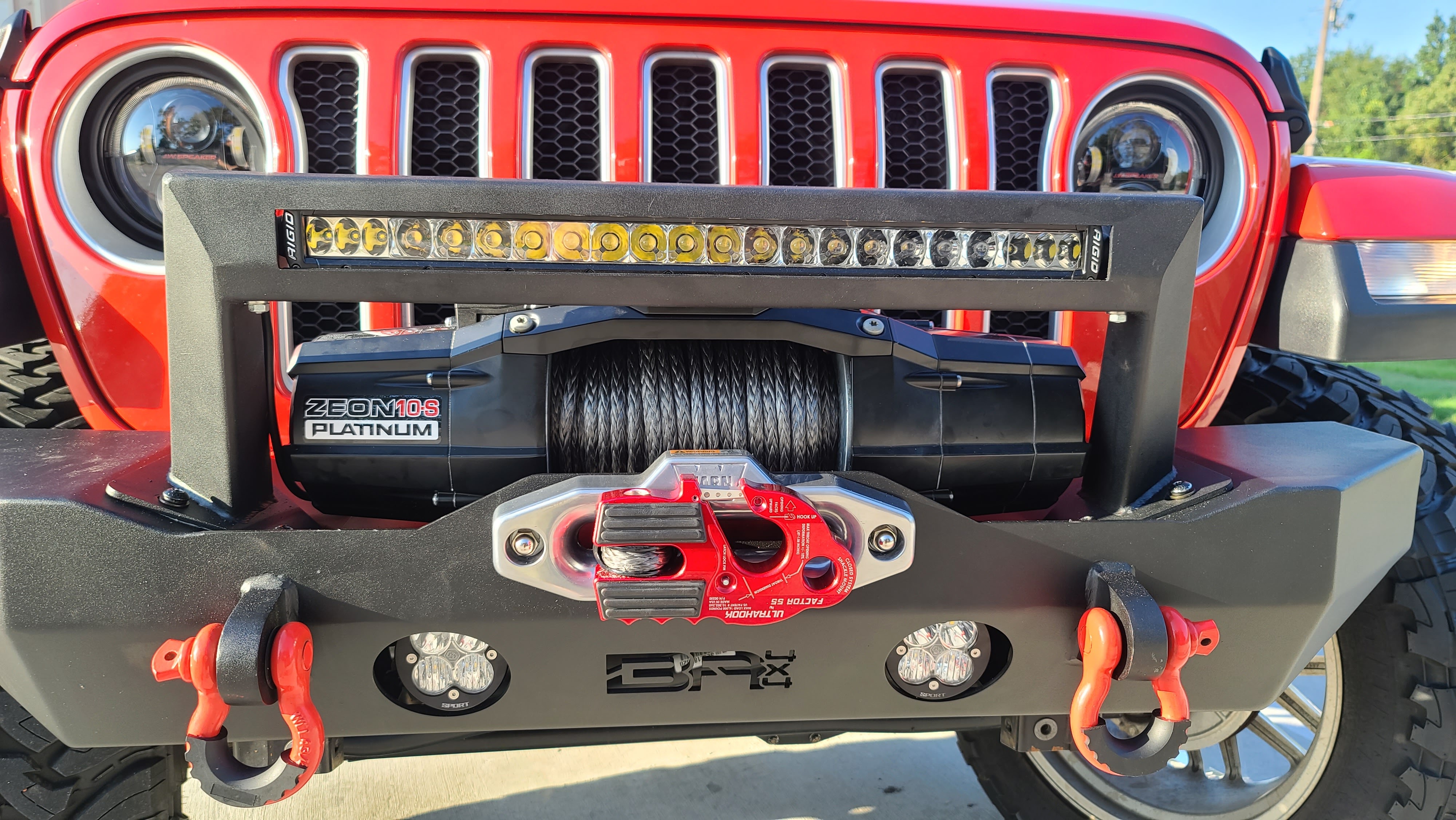 Firecracker Red Jeep JL Baja Designs Warn