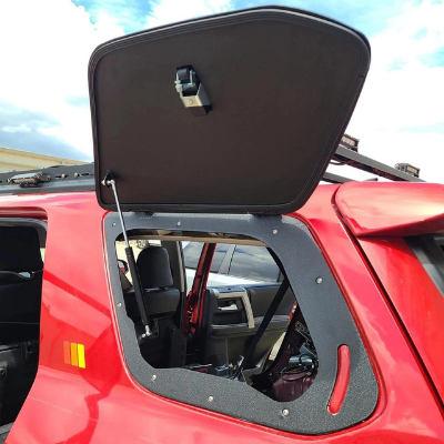 Red Toyota 4Runner rear-window gullwing