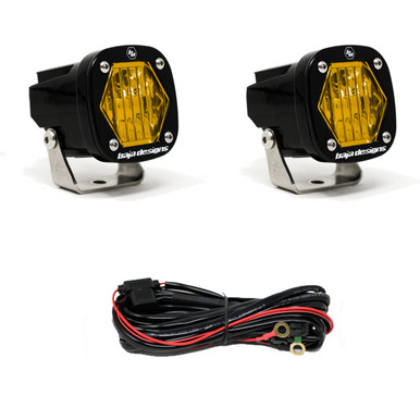 Baja Designs S1 Amber Wide Cornering LED Light with Mounting Bracket (Pair) - 387815