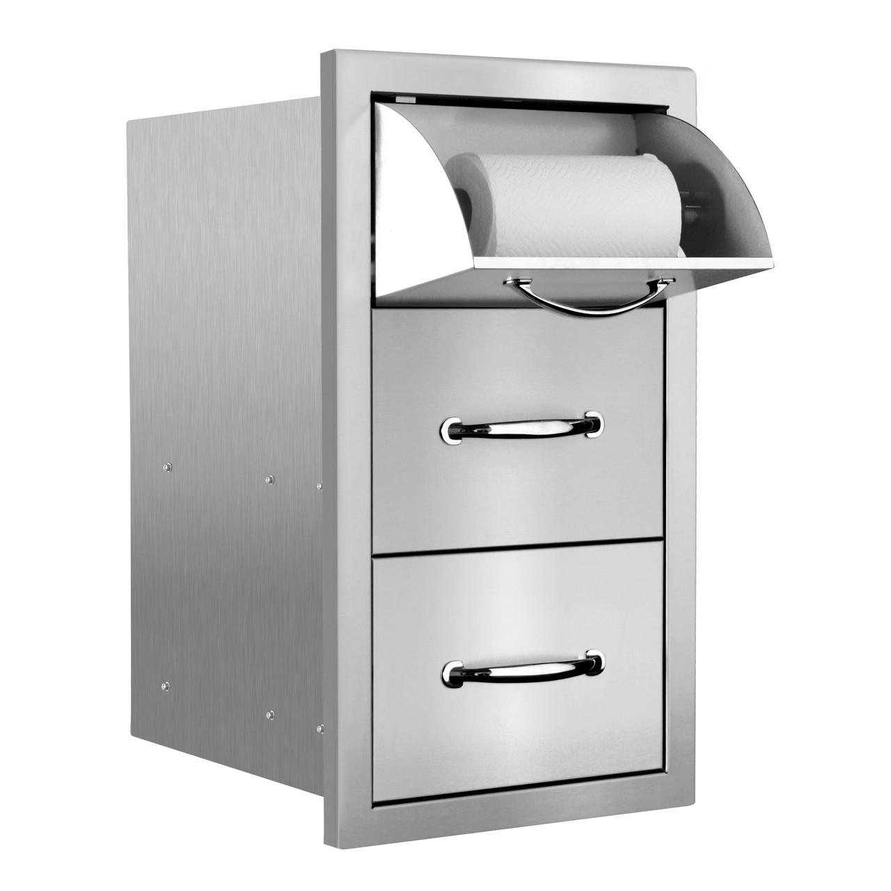 Black Cabinet Door-mounted Paper Towel Holder, Stainless Steel