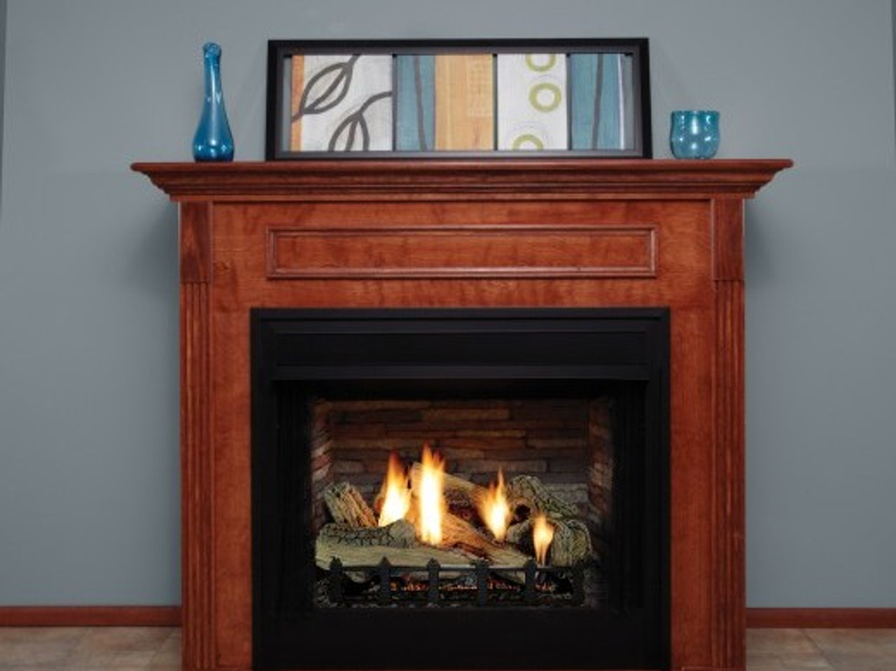 36 Breckenridge Premium See-Thru Flush Face Vent Free Firebox, Banded  Brick Liner - Empire Comfort Systems