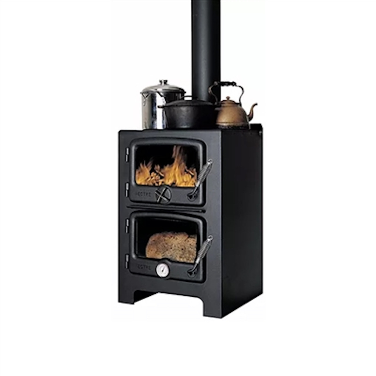 Stove with Oven, 120 KG Cast Iron Wood Stove